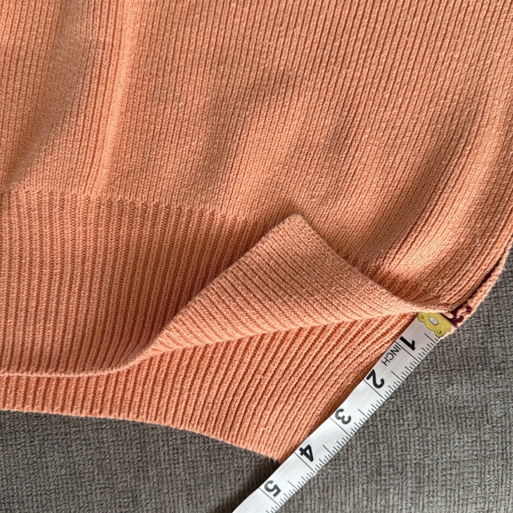 Free People Oversized Colorblock Knit Sweater Burgundy Peach Gray XS Boho Indie - Picture 7 of 10